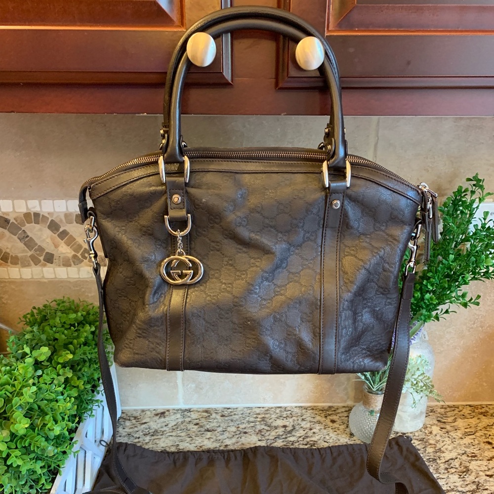 Gucci Dome Guccissima Gg Dark Brown Crossbody